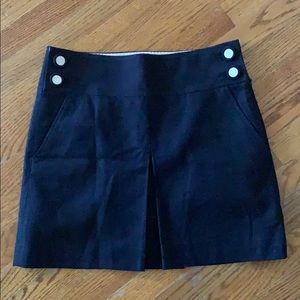 J Crew navy Mini Skirt with Buttons size 6